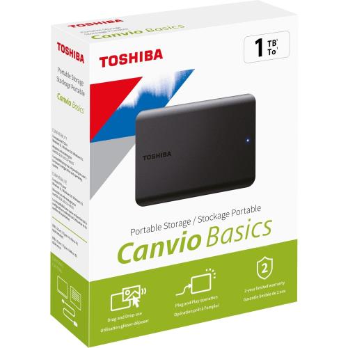 En ucuz TOSHIBA 1TB CANVIO BASICS 2.5" USB3.0 SIYAH HDTB510EK3AA Taşınabilir Disk 